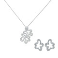 Malenia Zilver 925 Set: Ketting-Hanger + Oorbellen SET-7077