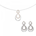 Amber Zilver 925 Set: Ketting-Hanger + Oorbellen SET-7092