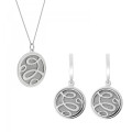 Serena Zilver 925 Set: Ketting-Hanger + Oorbellen SET-7096