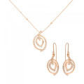 Celine Zilver 925 Set: Ketting-Hanger + Oorbellen SET-7114/RG