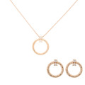 Novalie Zilver 925 Set: Ketting-Hanger + Oorbellen SET-7129/RG