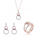 Aavia Zilver 925 Set: Ketting + Oorbellen + Ring SET-7422