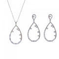 Islia Zilver 925 Set: Ketting + Oorbellen SET-7423