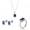 Enora Zilver 925 Set: Ketting + Oorbellen + Ring SET-7425/SA