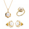 Aliva Zilver 925 Set: Ketting + Oorbellen + Ring SET-7469/G