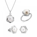 Aliva Zilver 925 Set: Ketting + Oorbellen + Ring SET-7469