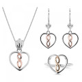 Delilah Zilver 925 Set: Ketting + Oorbellen + Ring SET-7475