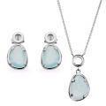 Rivera Zilver 925 Set: Ketting + Oorbellen SET-7480/BC