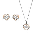 Jasmina Zilver 925 Set: Ketting-Hanger + Oorbellen SET-7483