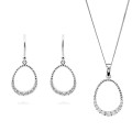 Aria Zilver 925 Set: Ketting-Hanger + Oorbellen SET-7494