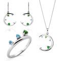 Eline Zilver 925 Set: Ketting + Oorbellen + Ring SET-7497