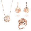 Flavie Zilver 925 Set: Ketting + Oorbellen + Ring SET-7502/RG