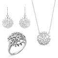 Flavie Zilver 925 Set: Ketting + Oorbellen + Ring SET-7502