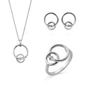 Antoine Zilver 925 Set: Ketting + Oorbellen + Ring SET-7503