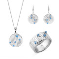 Babette Zilver 925 Set: Ketting + Oorbellen + Ring SET-7504