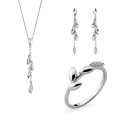 Loana Zilver 925 Set: Ketting + Oorbellen + Ring SET-7505