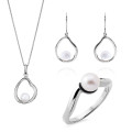 Baptiste Zilver 925 Set: Ketting + Oorbellen + Ring SET-7507