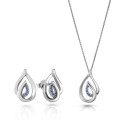 Dazzle Zilver 925 Set: Ketting-Hanger + Oorbellen SET-7518/B