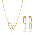 Rose Zilver 925 Set: Ketting + Oorbellen SET-7561/G