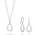 Petal Zilver 925 Set: Ketting + Oorbellen SET-7564