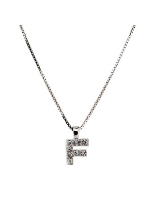 Zilver 925 Collier alphabet/F