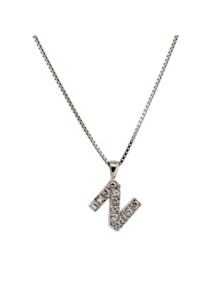 Zilver 925 Collier alphabet/N