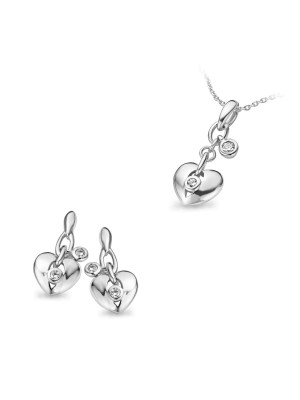 Zilver 925 Set: Ketting-Hanger + Oorbellen SET-5121