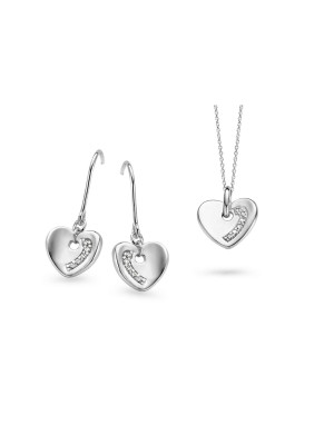 Zilver 925 Set: Ketting-Hanger + Oorbellen SET-5123