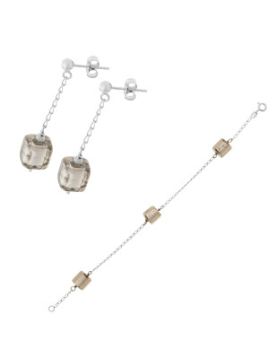 Zilver 925 Set: Armband + Oorbel SET-5558