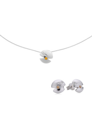 Zilver 925 Set: Ketting + Oorbellen SET-5661