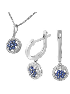 Erina Zilver 925 Set: Ketting-Hanger + Oorbellen SET-7047