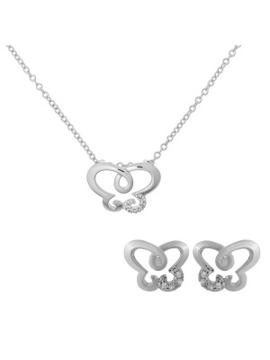 Joya Zilver 925 Set: Ketting-Hanger + Oorbellen SET-7088