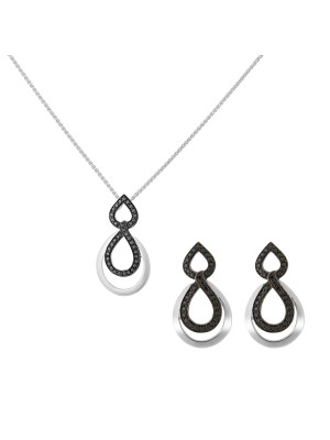 Amber Zilver 925 Set: Ketting-Hanger + Oorbellen SET-7092/2