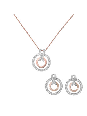 Azalea Zilver 925 Set: Ketting-Hanger + Oorbellen SET-7095/1