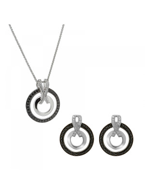 Azalea Zilver 925 Set: Ketting-Hanger + Oorbellen SET-7095/2