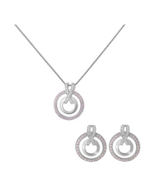 Azalea Zilver 925 Set: Ketting-Hanger + Oorbellen SET-7095