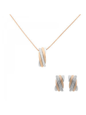 Joline Zilver 925 Set: Ketting-Hanger + Oorbellen SET-7118