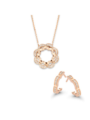 Onyx Zilver 925 Set: Ketting-Hanger + Oorbellen SET-7127/RG