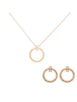 Novalie Zilver 925 Set: Ketting-Hanger + Oorbellen SET-7129/RG