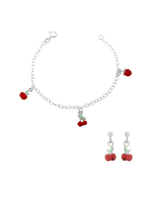 Apple Zilver 925 Set: Armband + Oorbel SET-7149/1