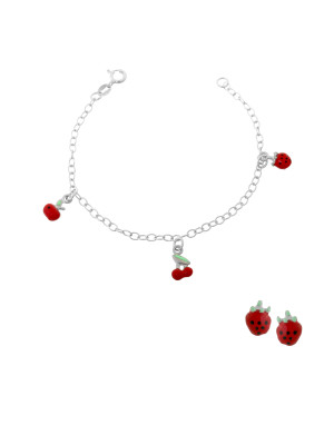 Apple Zilver 925 Set: Armband + Oorbel SET-7149