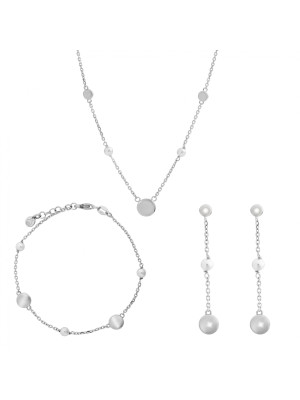 Milena Zilver 925 Set: Ketting + Armband + Oorbellen SET-7379