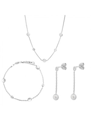 Emilia Zilver 925 Set: Ketting + Armband + Oorbellen SET-7380