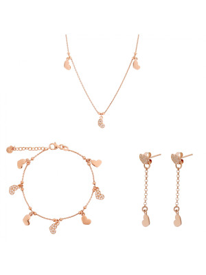 Elisa Zilver 925 Set: Ketting + Armband + Oorbellen SET-7381