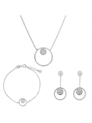 Alessia Zilver 925 Set: Ketting + Armband + Oorbellen SET-7382