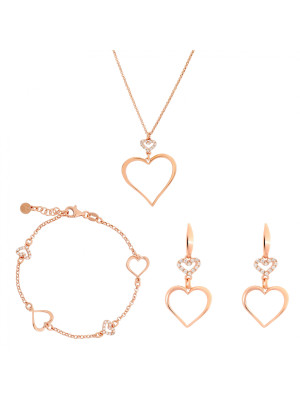 Alfina Zilver 925 Set: Ketting + Armband + Oorbellen SET-7383