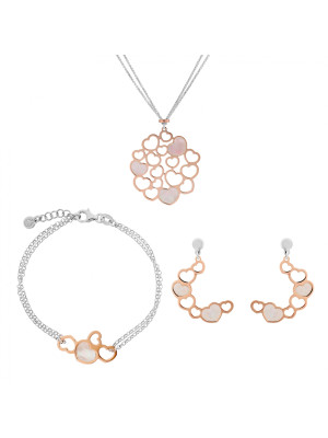 Maliya Zilver 925 Set: Ketting + Armband + Oorbellen SET-7388