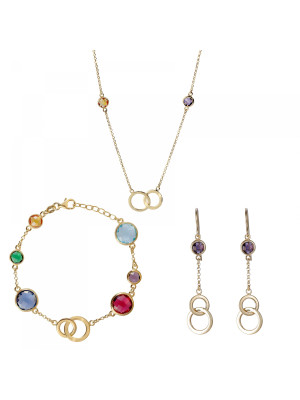 Eloise Zilver 925 Set: Ketting + Armband + Oorbellen SET-7409/G