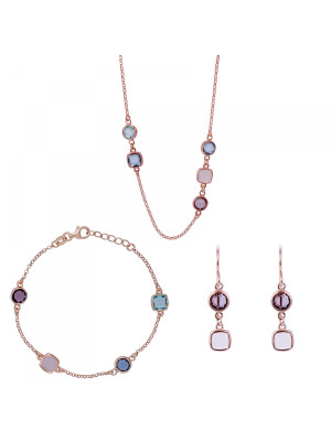 Fawn Zilver 925 Set: Ketting + Armband + Oorbellen SET-7410