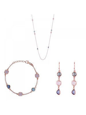 Euphemia Zilver 925 Set: Ketting + Armband + Oorbellen SET-7411